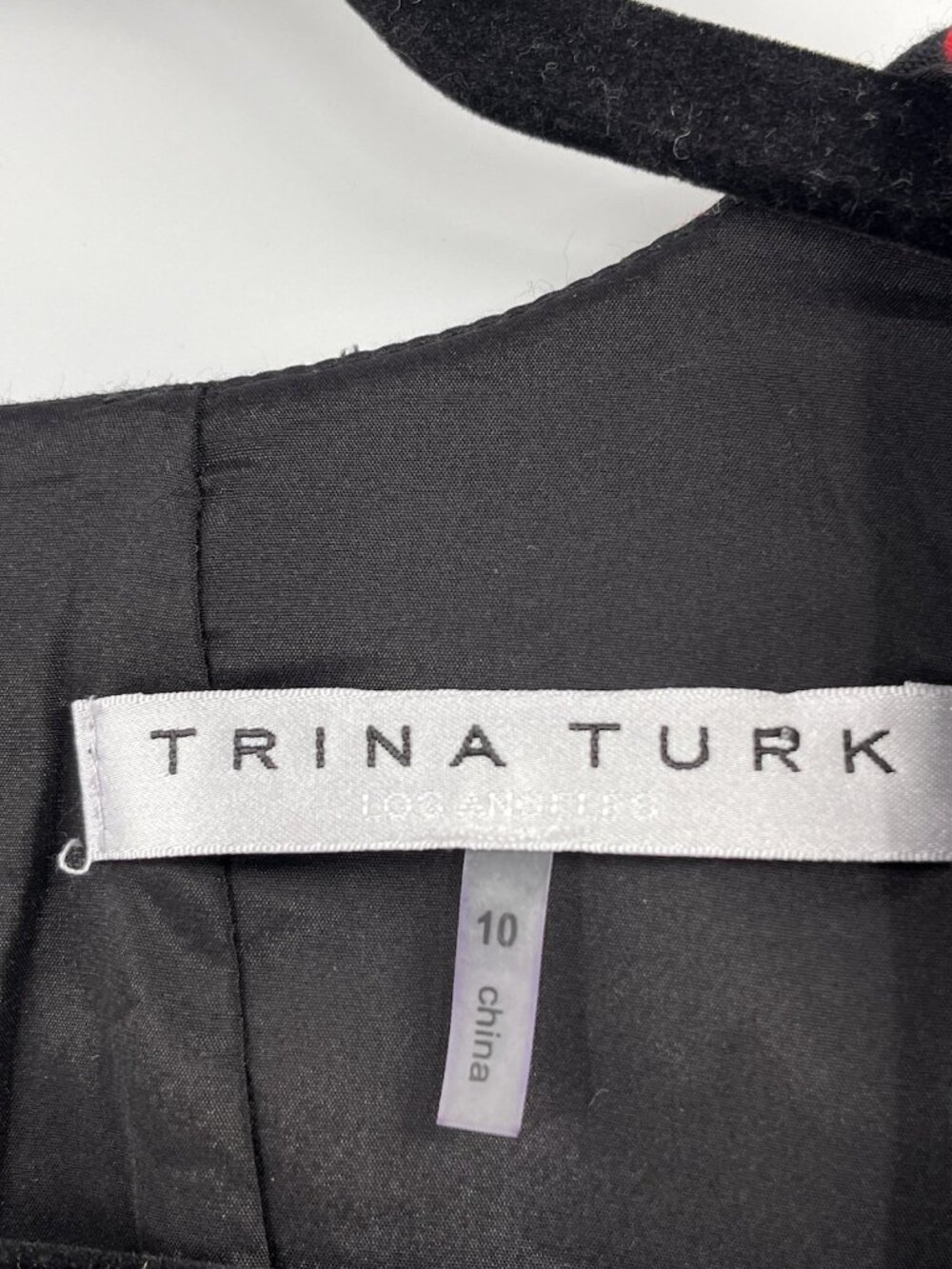 TRINA TURK Women's Black Red Plaid Sheath 1/2 Sleeve Dress US 10 - Picture 3 of 6